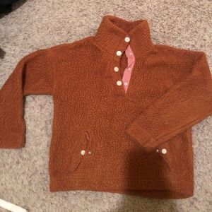 JCrew Sherpa Pullover Rust